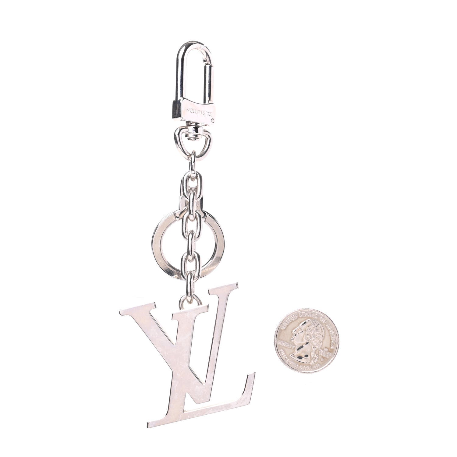 Louis Vuitton LV Facettes Bag Charm Key Holder Silver 2 of 5