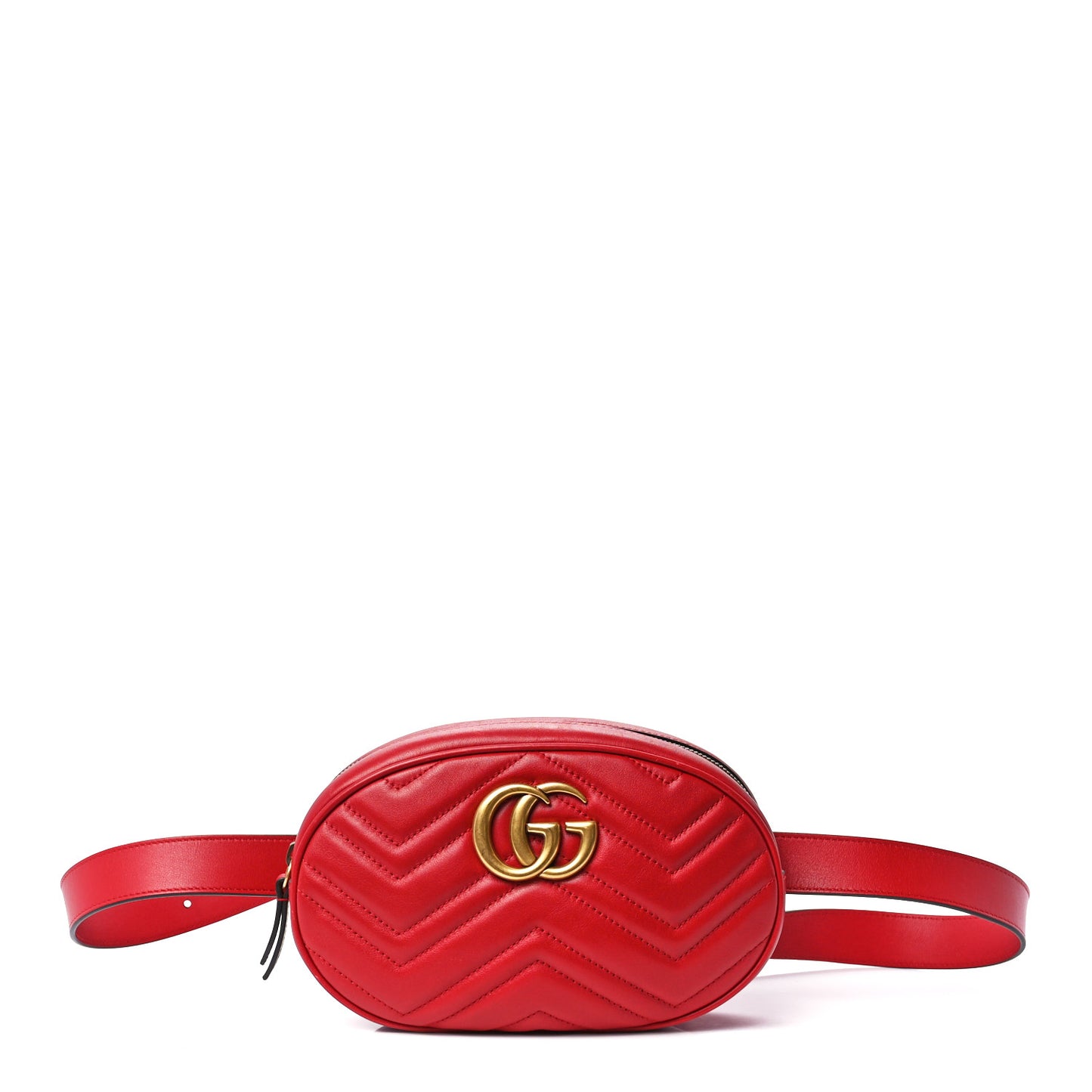 Calfskin Matelasse GG Marmont Belt Bag 105 42 Hibiscus Red