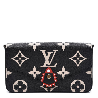 Louis Vuitton Empreinte Monogram Giant Crafty Pochette Felicie Black Creme 1 of 9