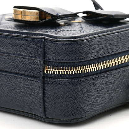 Chanel Caviar Quilted Small CC Filigree Vanity Case Navy 9 of 9