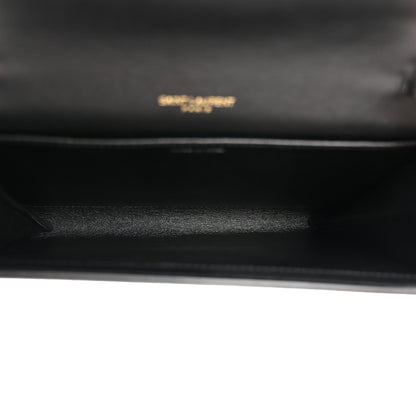 Saint Laurent Calfskin Python Embossed Monogram Uptown Chain Wallet Black 5 of 12