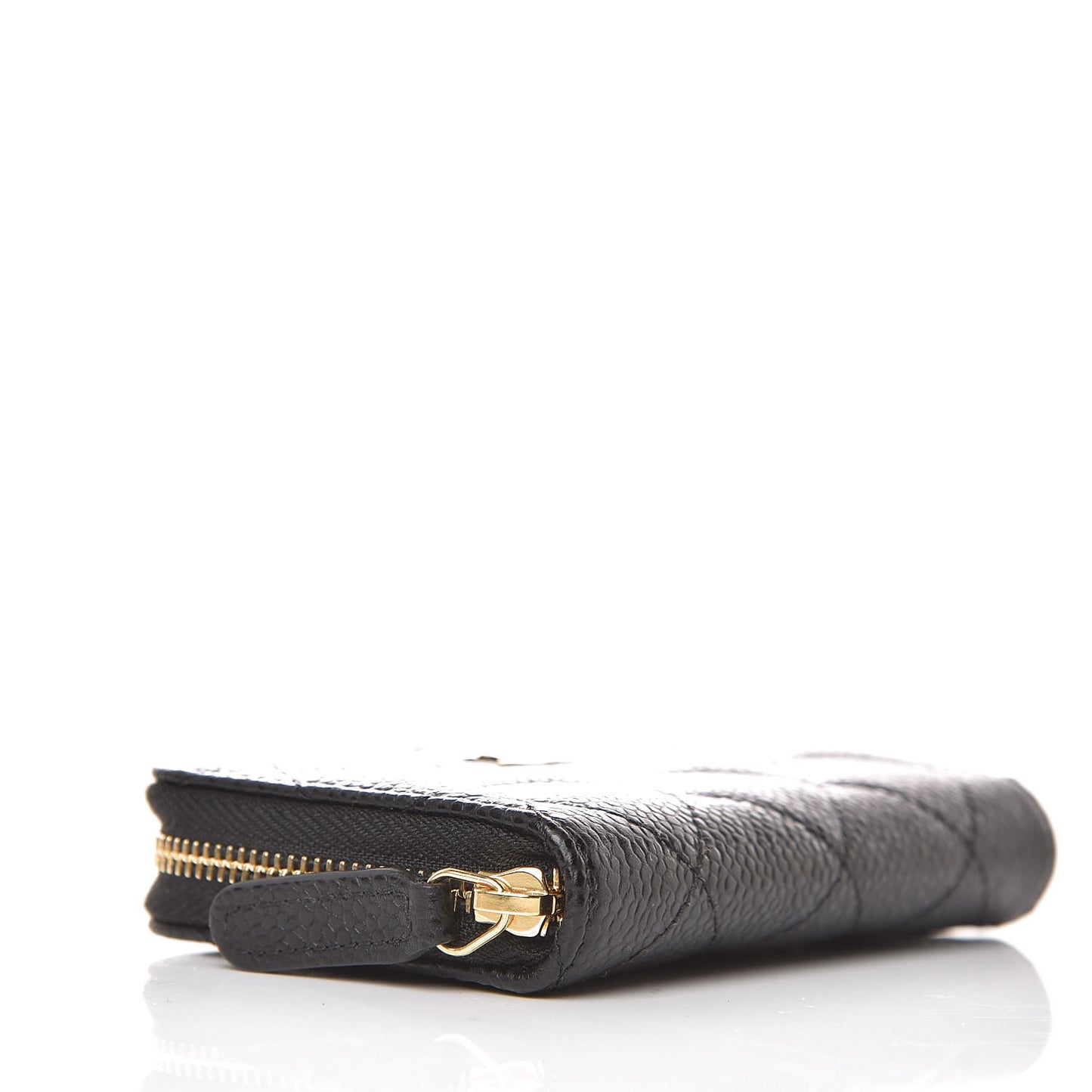 Caviar Quilted Zip Coin Purse Black