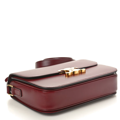 Celine Shiny Calfskin Medium Triomphe Light Burgundy 4 of 10