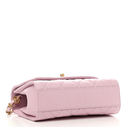 Chanel Crumpled Lambskin Quilted Mini CC Links Top Handle Flap Light Pink 4 of 12