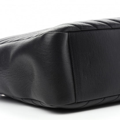 Saint Laurent Sheepskin Matelasse Chevron Large Monogram Shopping Bag Black 9 of 10