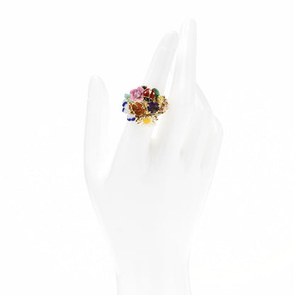 Christian Dior 18K Yellow Gold Diamond Amethyst Lacquer Medium Diorette Ring 52 6 2 of 6