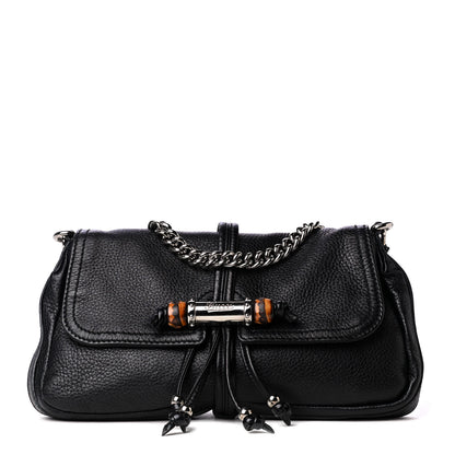 Gucci Calfskin Bamboo Croisette Evening Bag Black 1 of 4