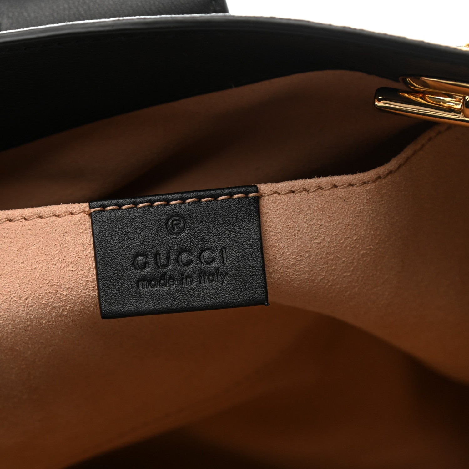 Gucci GG Supreme Monogram Bees Small Padlock Tote Beige Oro Black 6 of 10