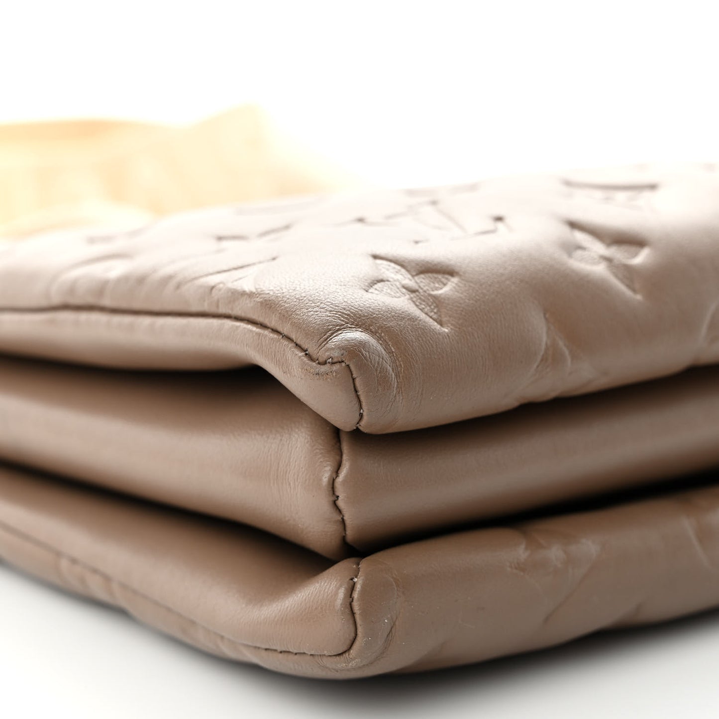 Lambskin Embossed Monogram Coussin PM Taupe