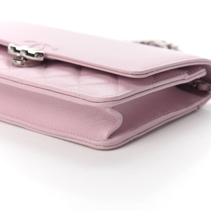 Chanel Grained Calfskin Quilted CC Box Wallet On Chain WOC Light Pink 9 of 9