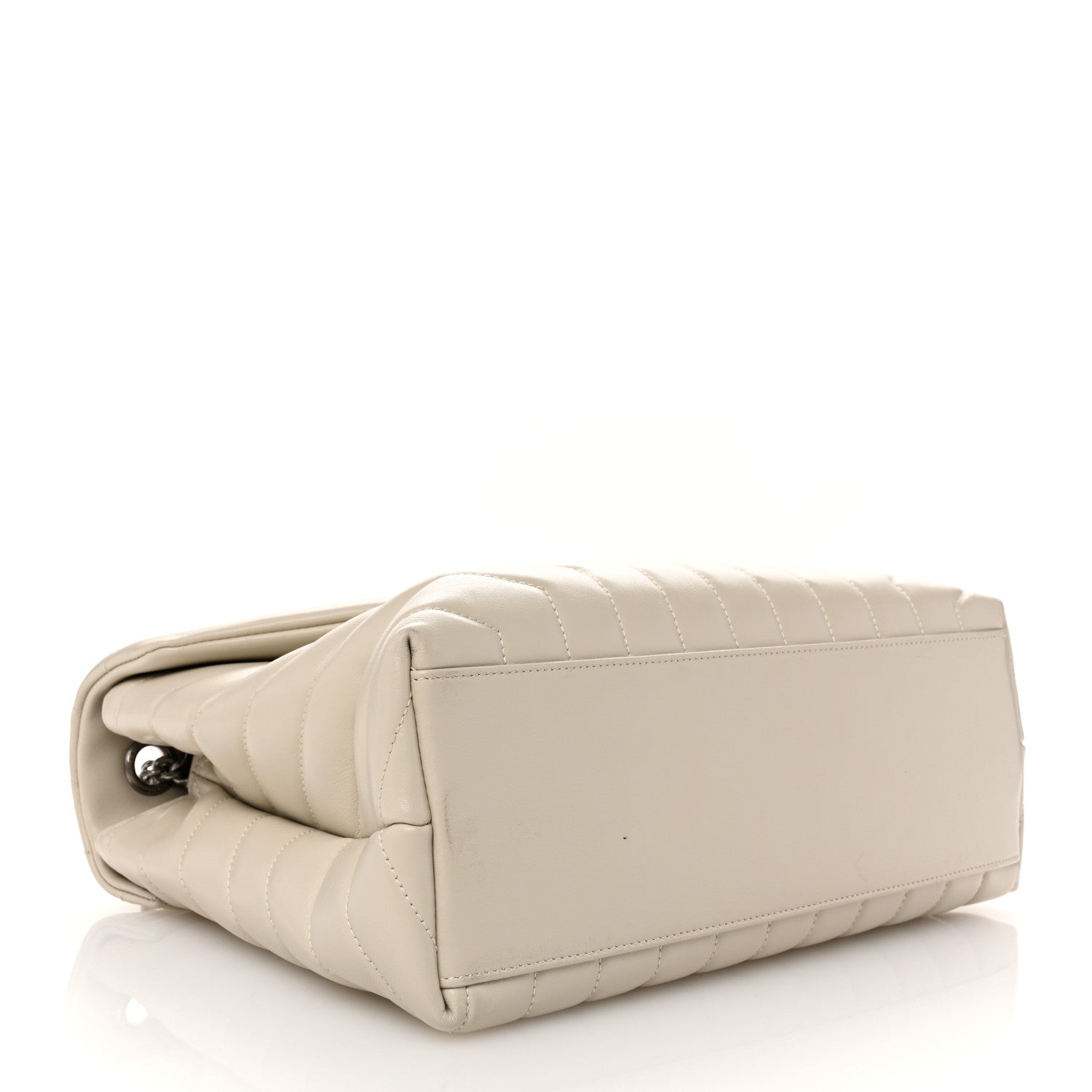 Saint Laurent Calfskin Y Quilted Monogram Medium Loulou Chain Satchel Ivory 4 of 12