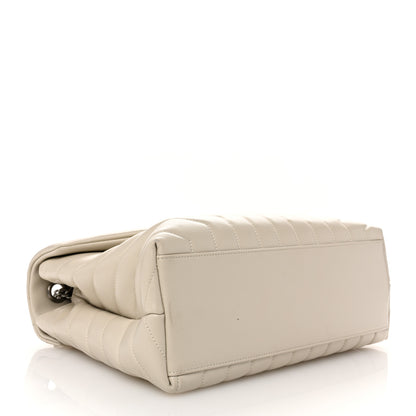 Saint Laurent Calfskin Y Quilted Monogram Medium Loulou Chain Satchel Ivory 4 of 12