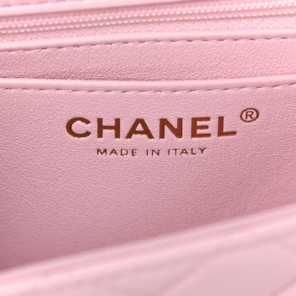 Chanel Lambskin Quilted Mini Top Handle Rectangular Flap Light Pink 6 of 14