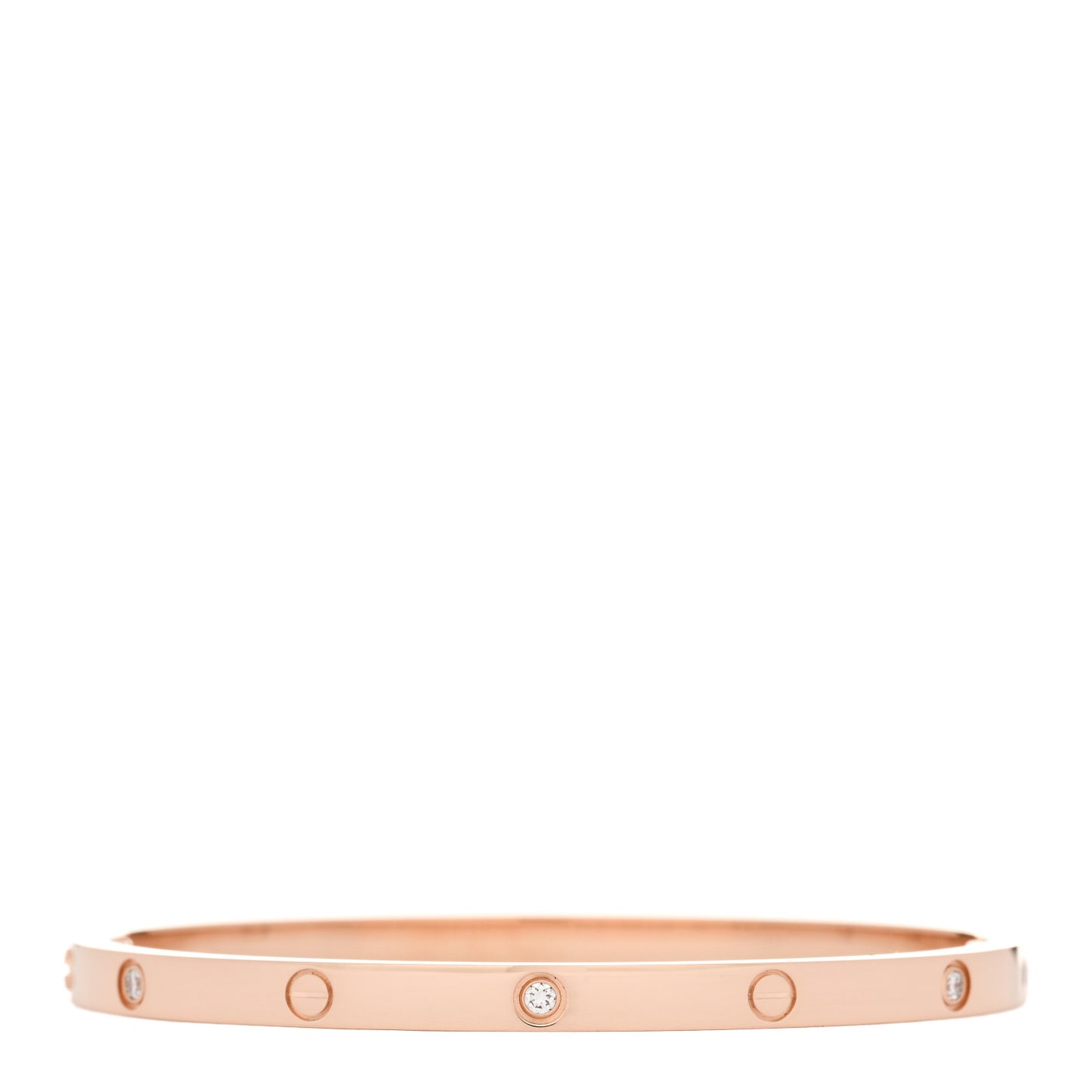 18K Pink Gold 6 Diamond Small LOVE Bracelet 15