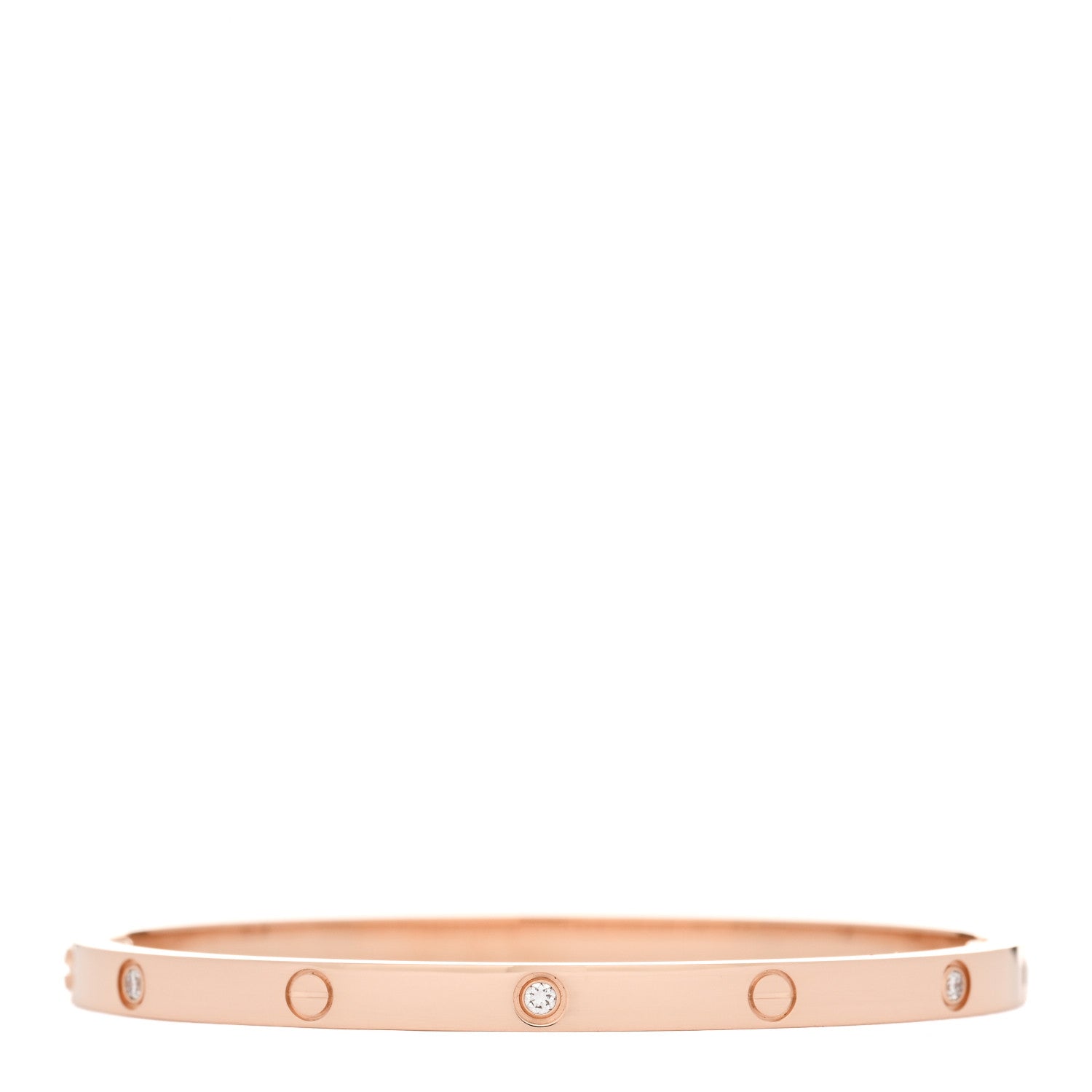 Cartier 18K Pink Gold 6 Diamond Small LOVE Bracelet 15 2 of 5