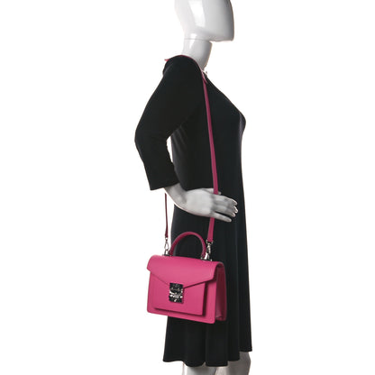 MCM Grained Calfskin Small Patricia Satchel Sugar Pink 2 of 10