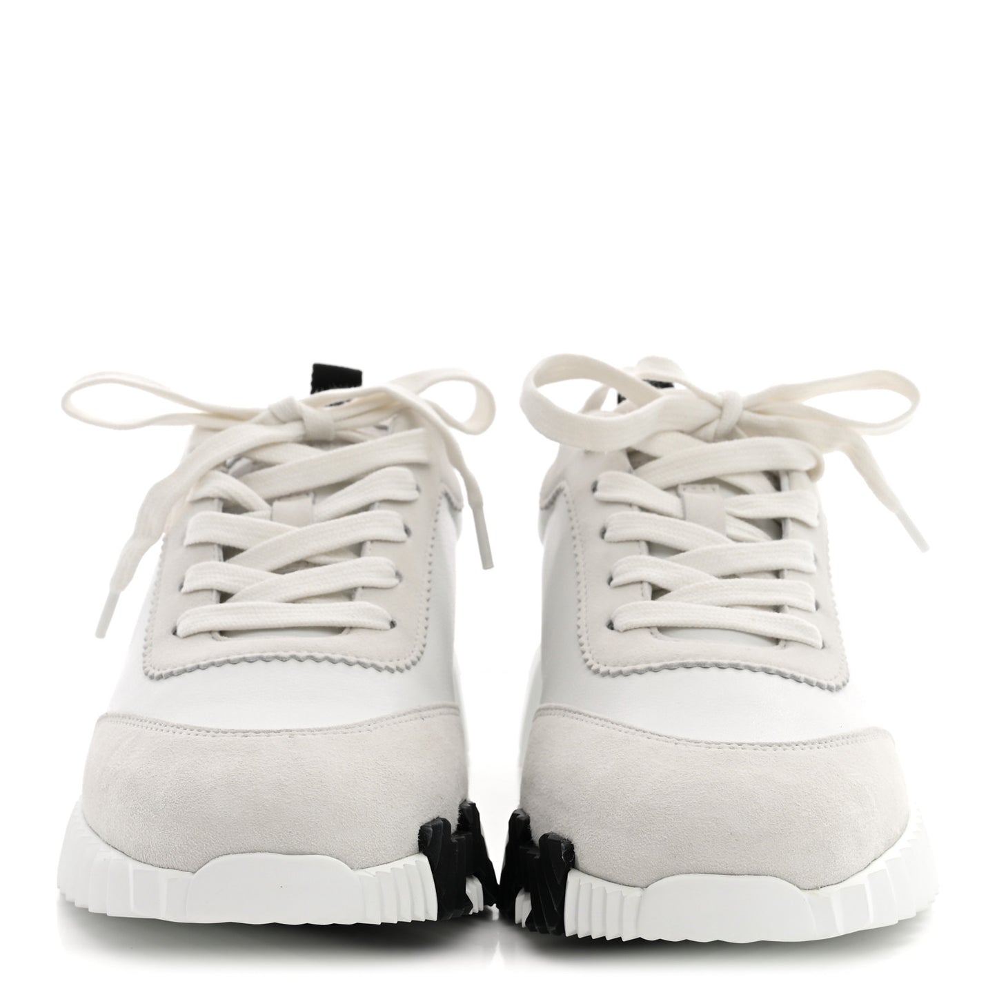 Calfskin Suede Goatskin Bouncing Sneakers 36.5 White