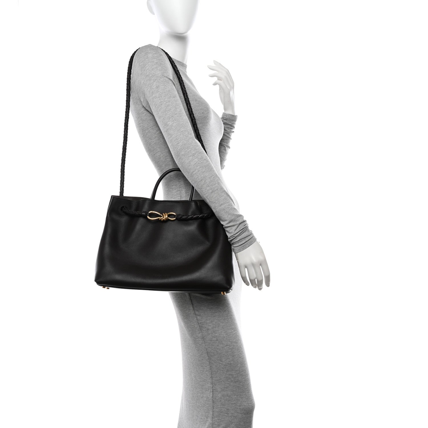 Bottega Veneta Silky Calfskin Medium Andiamo Shoulder Bag Fondant 2 of 9