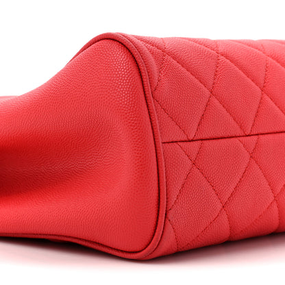 Chanel Caviar Quilted In Out Flap Shopping Tote Red 10 of 14