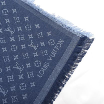 Louis Vuitton Cotton Monogram Essential Stole Blue 3 of 4