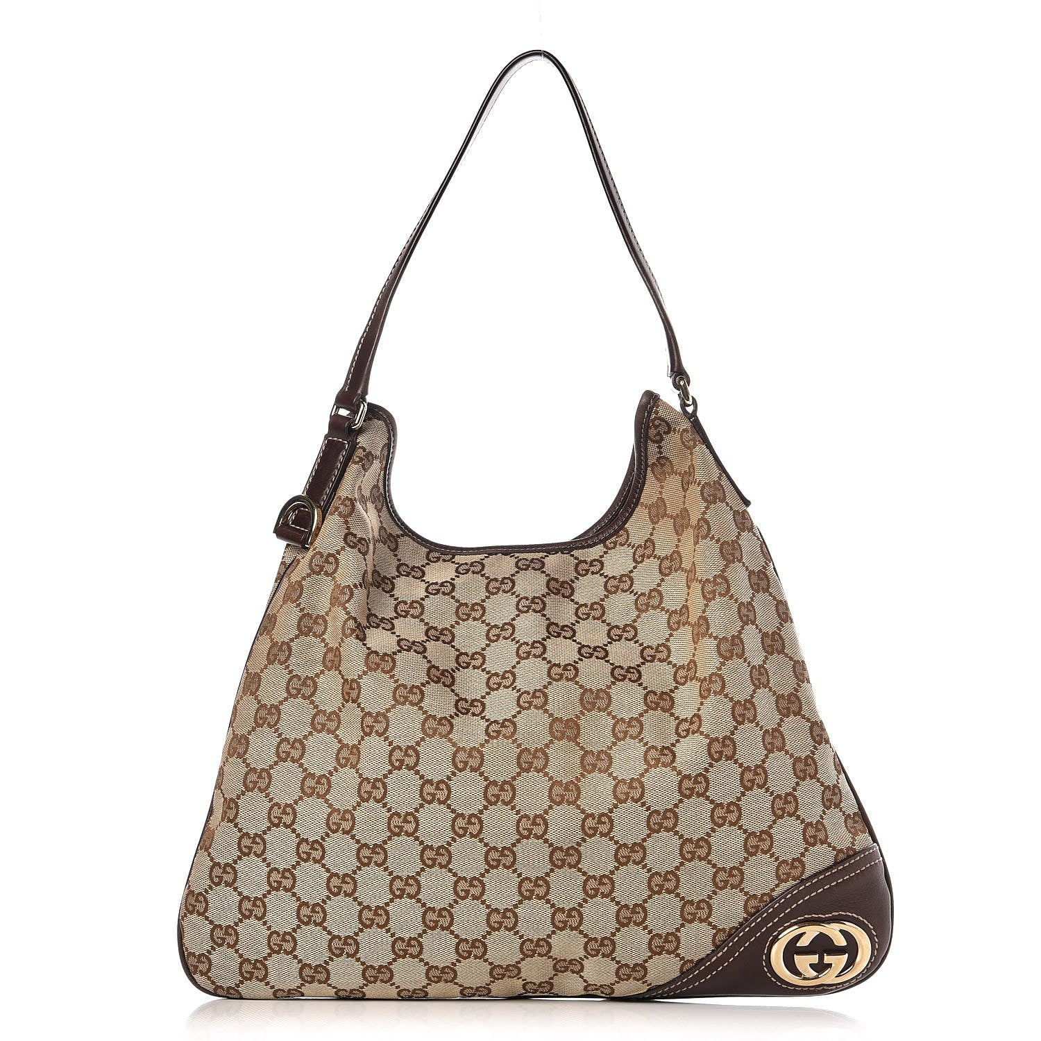 Gucci Monogram Medium New Britt Hobo Dark Brown 1 of 8