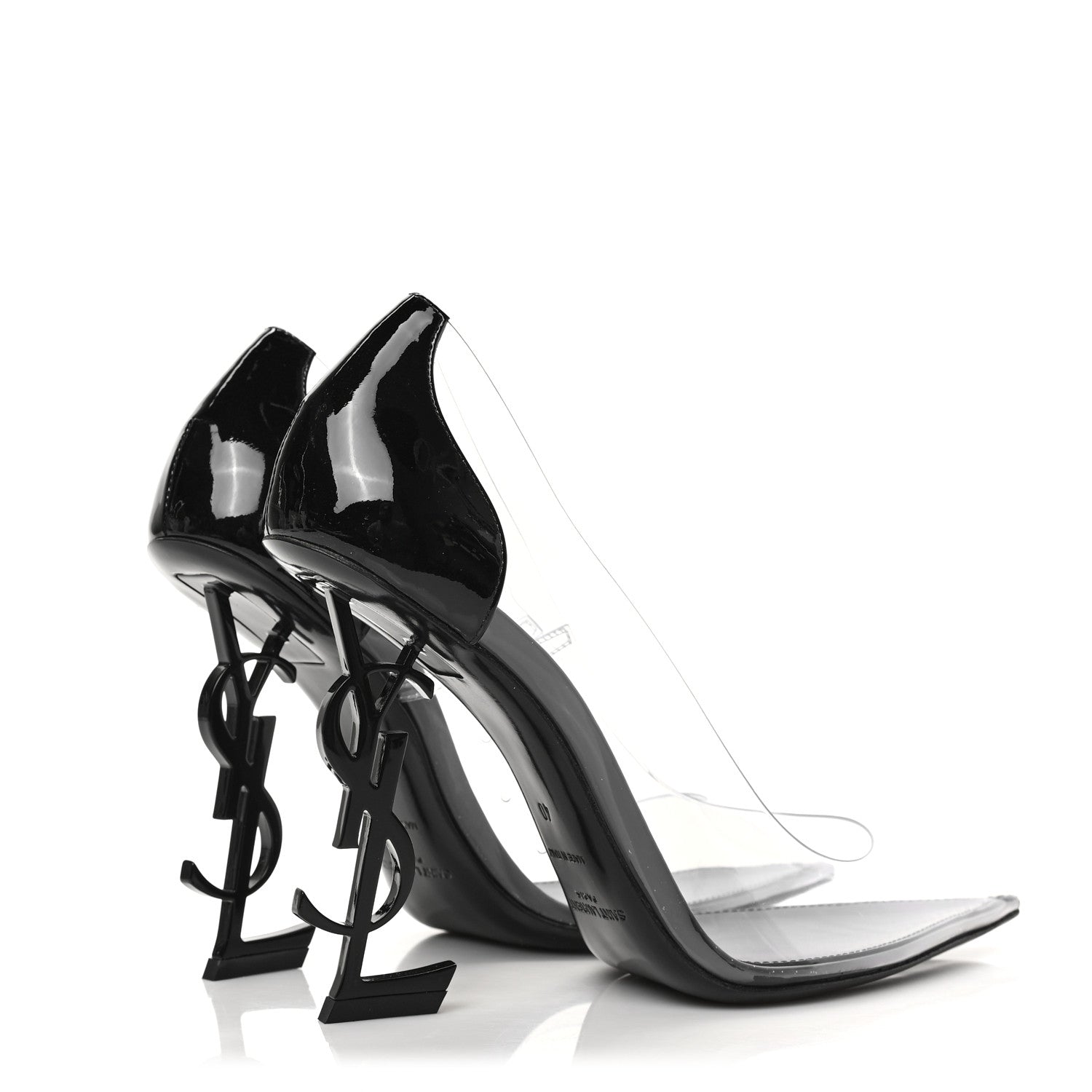 Saint Laurent Patent Calfskin PVC Opyum 110 Pump 40 Black Transparent 4 of 8