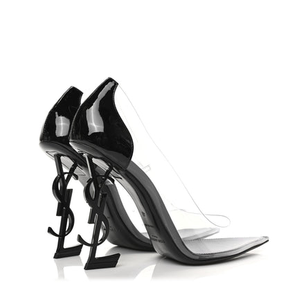 Saint Laurent Patent Calfskin PVC Opyum 110 Pump 40 Black Transparent 4 of 8