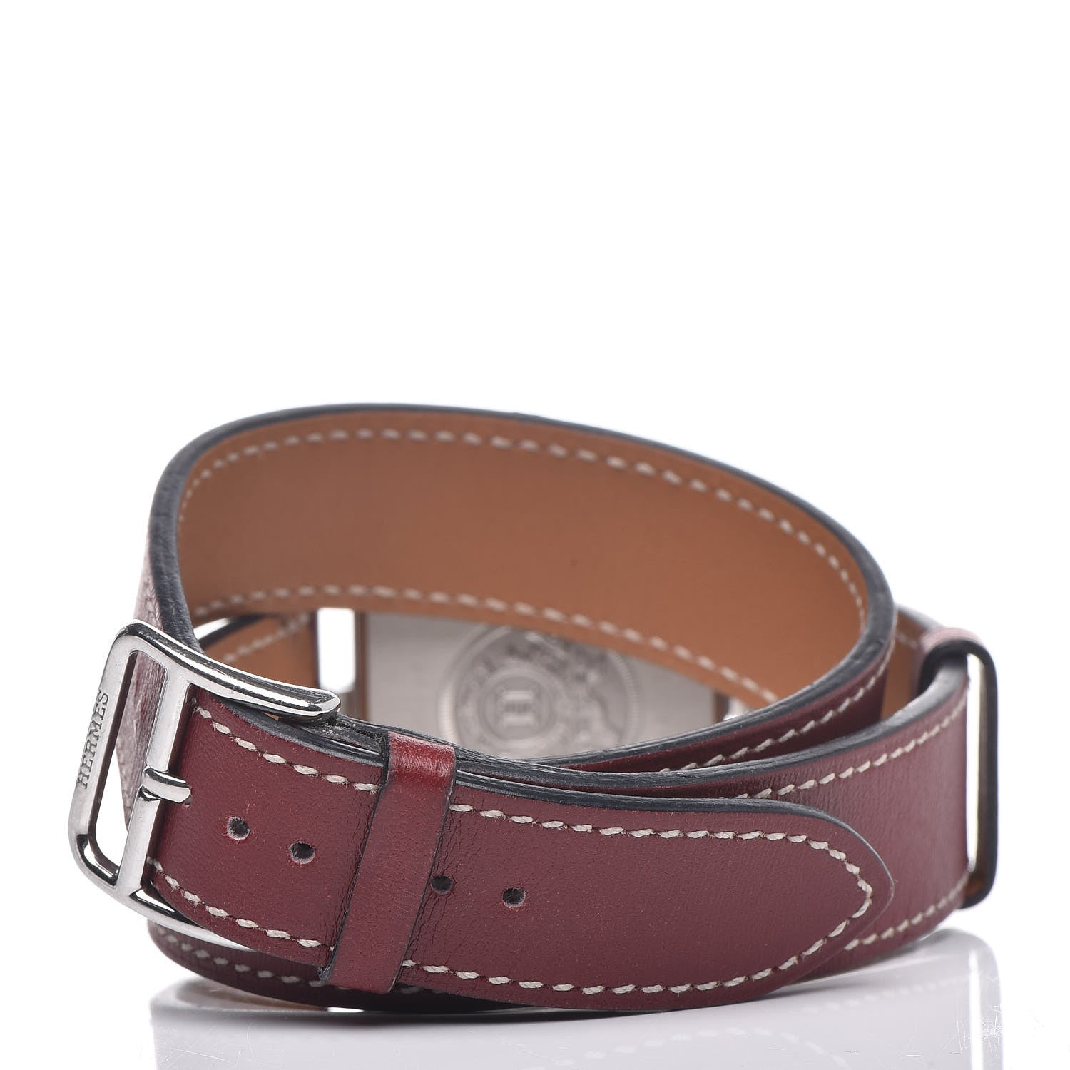 Hermes Stainless Steel Chamonix 29mm Cape Cod Double Tour Quartz Watch Rouge H 4 of 10