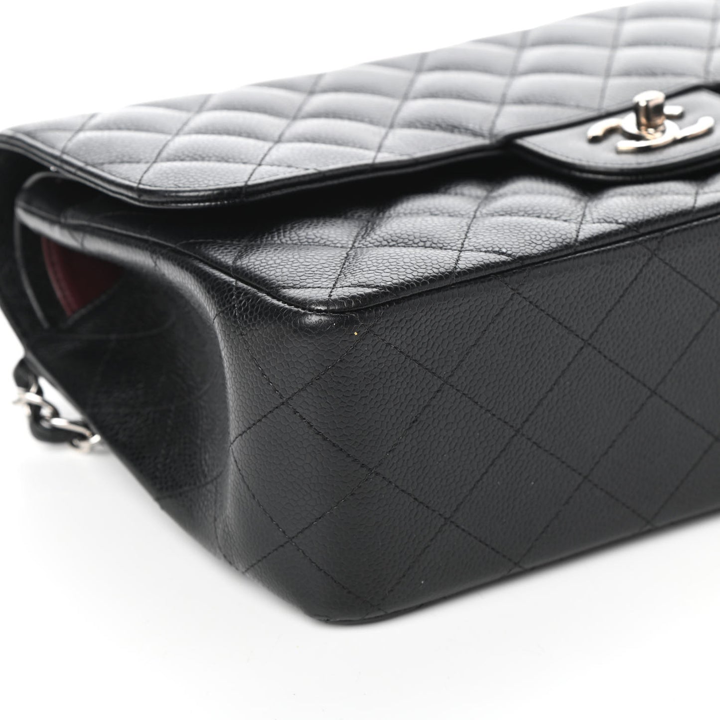 Caviar Quilted Jumbo Double Flap Black