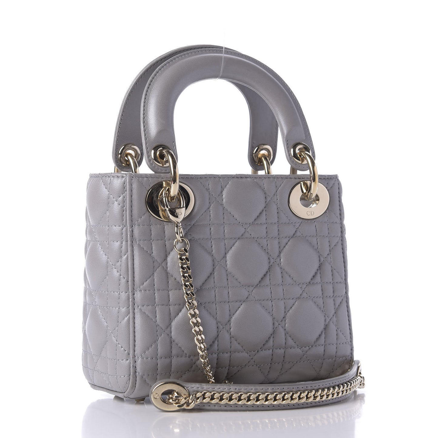 Lambskin Cannage Mini Lady Dior Grey