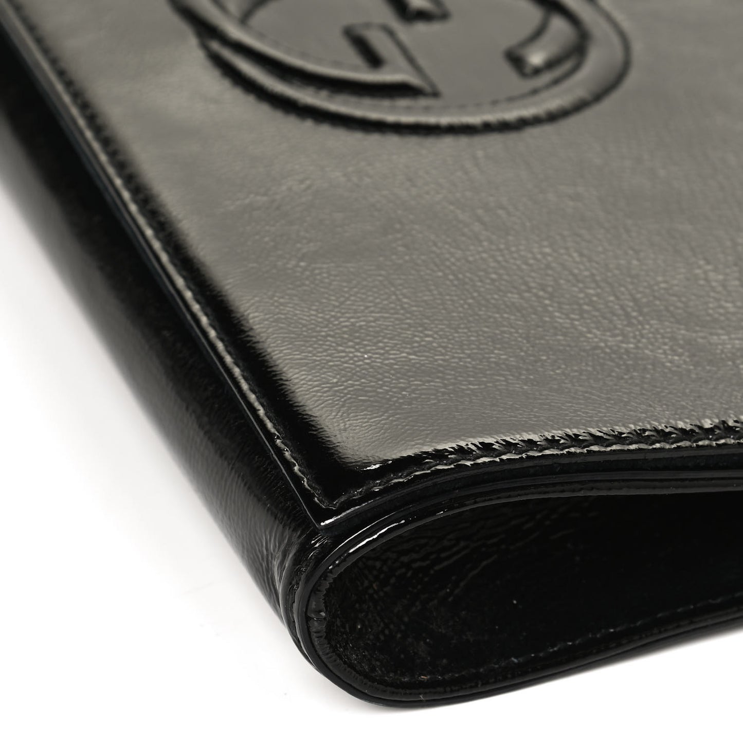Soft Patent Medium Soho Clutch Black