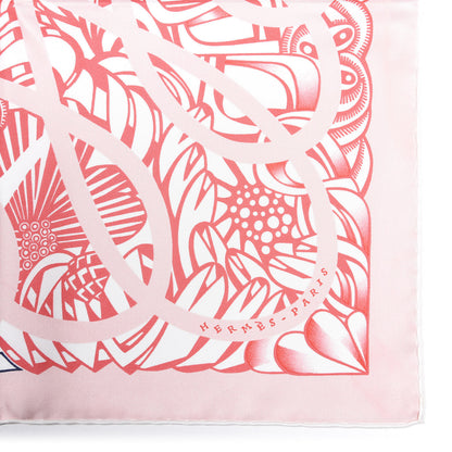 Hermes Silk Reverie Solitaire Scarf 90 Rose Pale Bleu Fuchsia 2 of 6