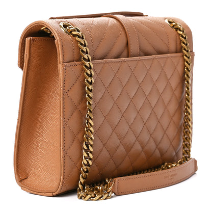 Saint Laurent Grain De Poudre Mixed Matelasse Triquilt Monogram Chain Wallet Dune 3 of 12
