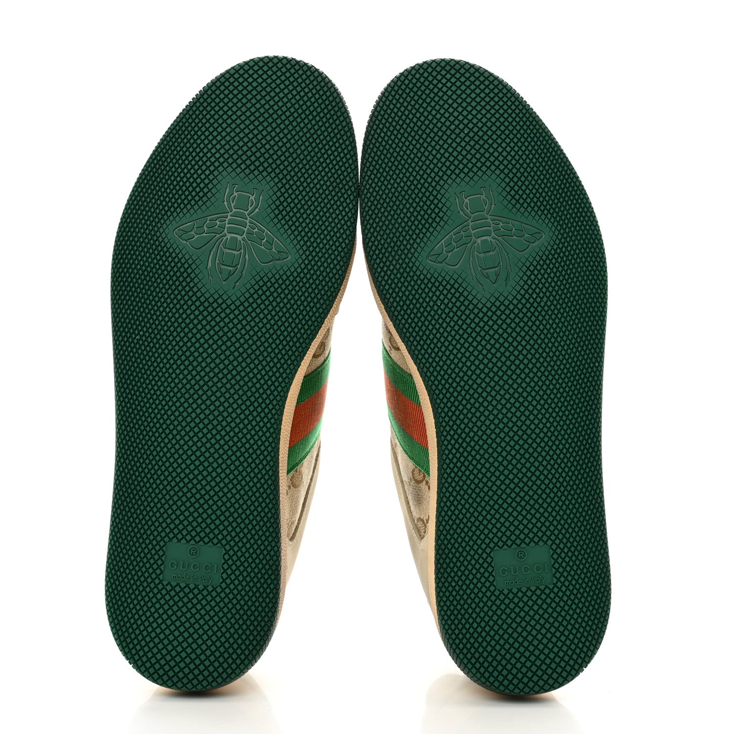 Gucci GG Monogram Nubuck Web Womens Screener Sneakers 39 New Sand Dusty Milk Vintage Green 5 of 9