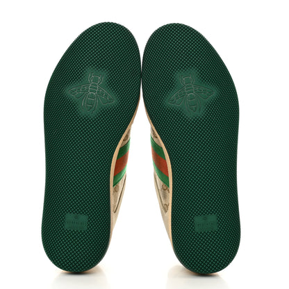 Gucci GG Monogram Nubuck Web Womens Screener Sneakers 39 New Sand Dusty Milk Vintage Green 5 of 9