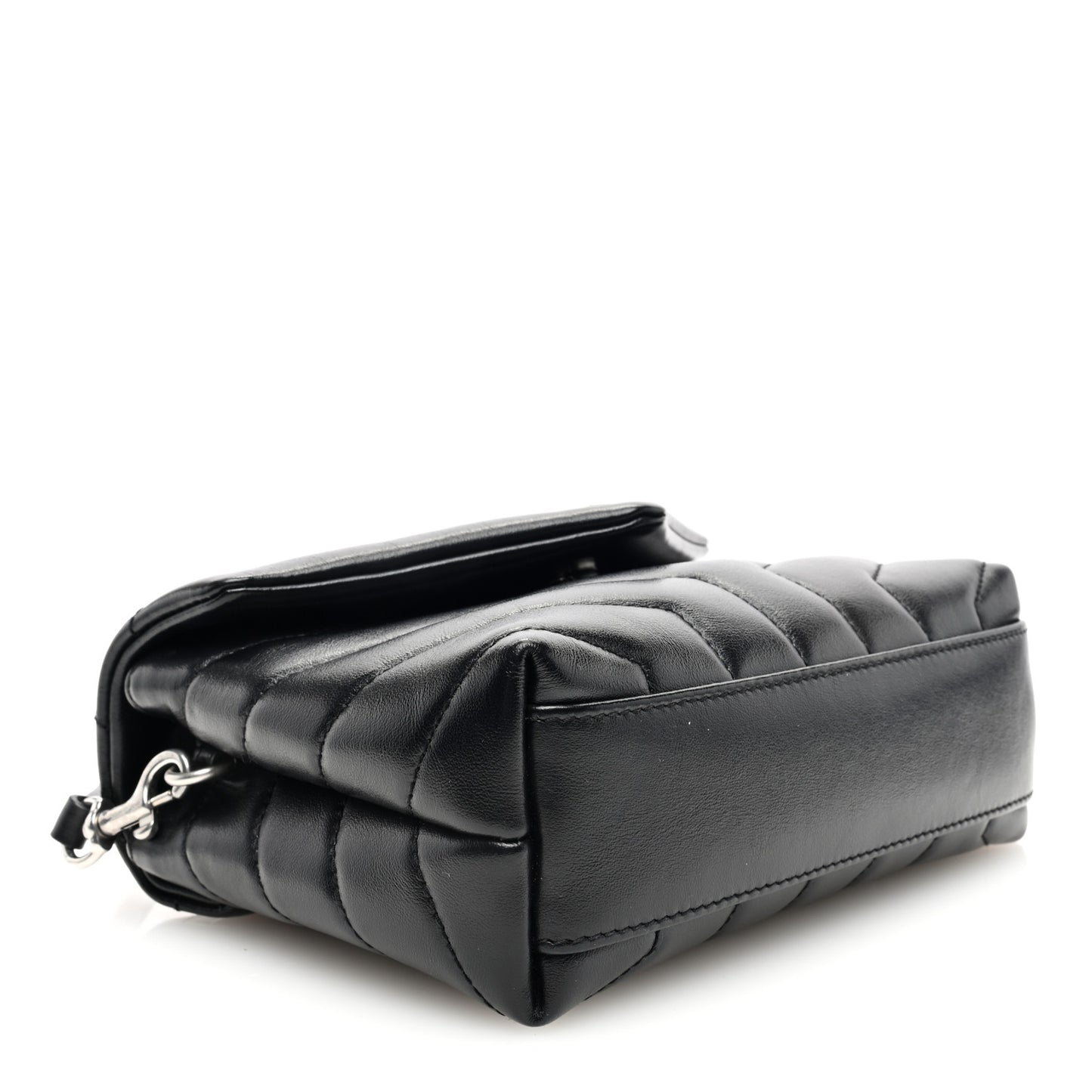 Calfskin Y Quilted Monogram Toy Loulou Crossbody Bag Black