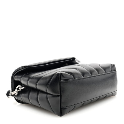 Saint Laurent Calfskin Y Quilted Monogram Toy Loulou Crossbody Bag Black 4 of 10