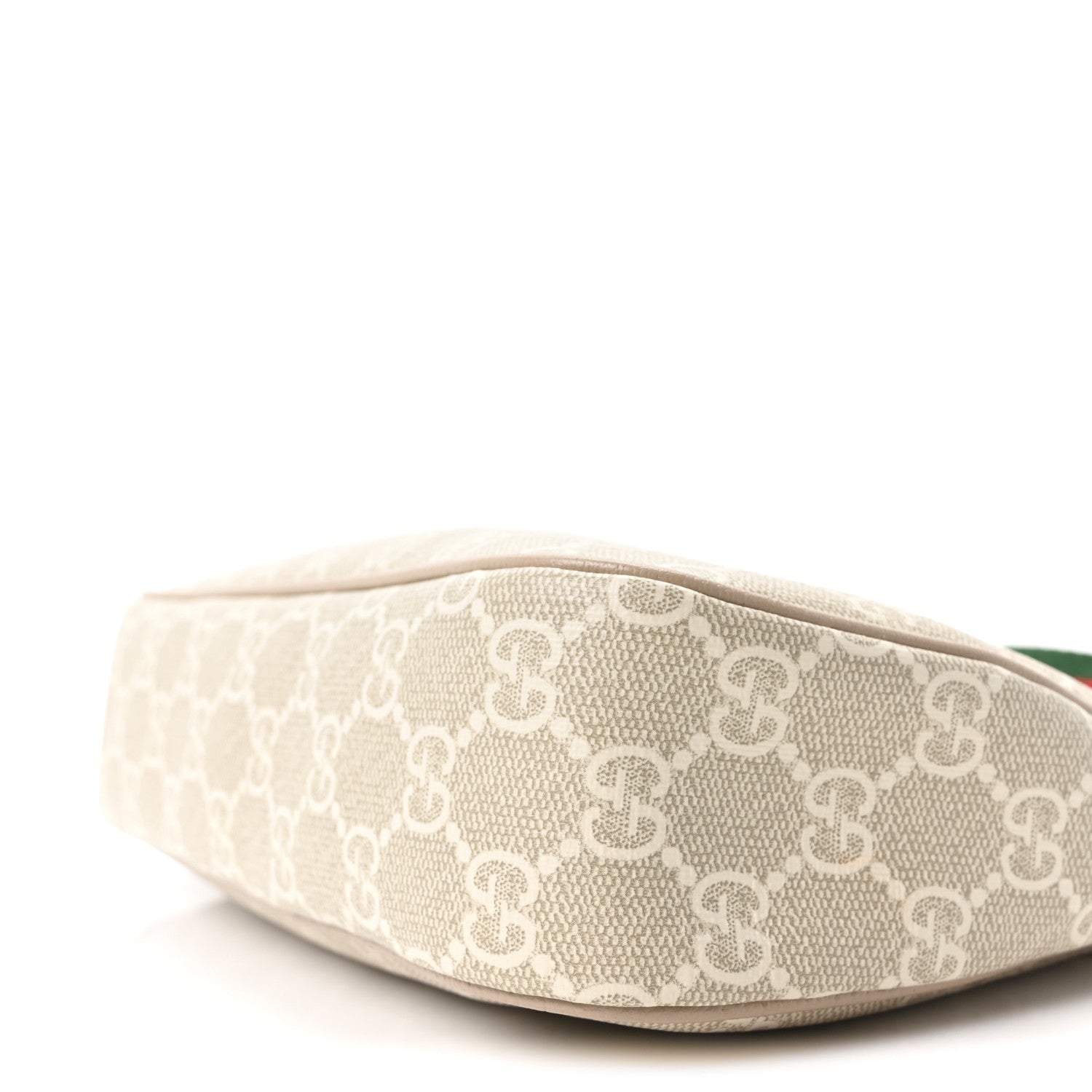 Gucci GG Supreme Monogram Textured Dollar Calfskin Web Small Ophidia GG Handbag Beige Mystic White Oatmeal 9 of 10