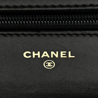 Chanel Lambskin Quilted Boy Wallet On Chain WOC Black 6 of 9