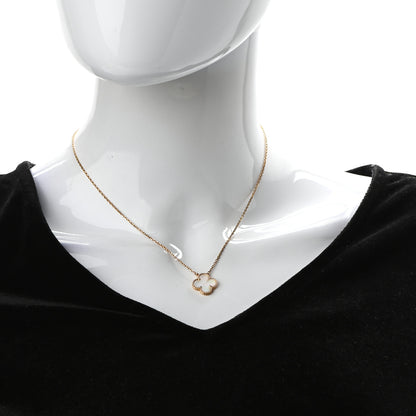 Van Cleef & Arpels 18K Yellow Gold Mother of Pearl Vintage Alhambra Pendant Necklace 2 of 7