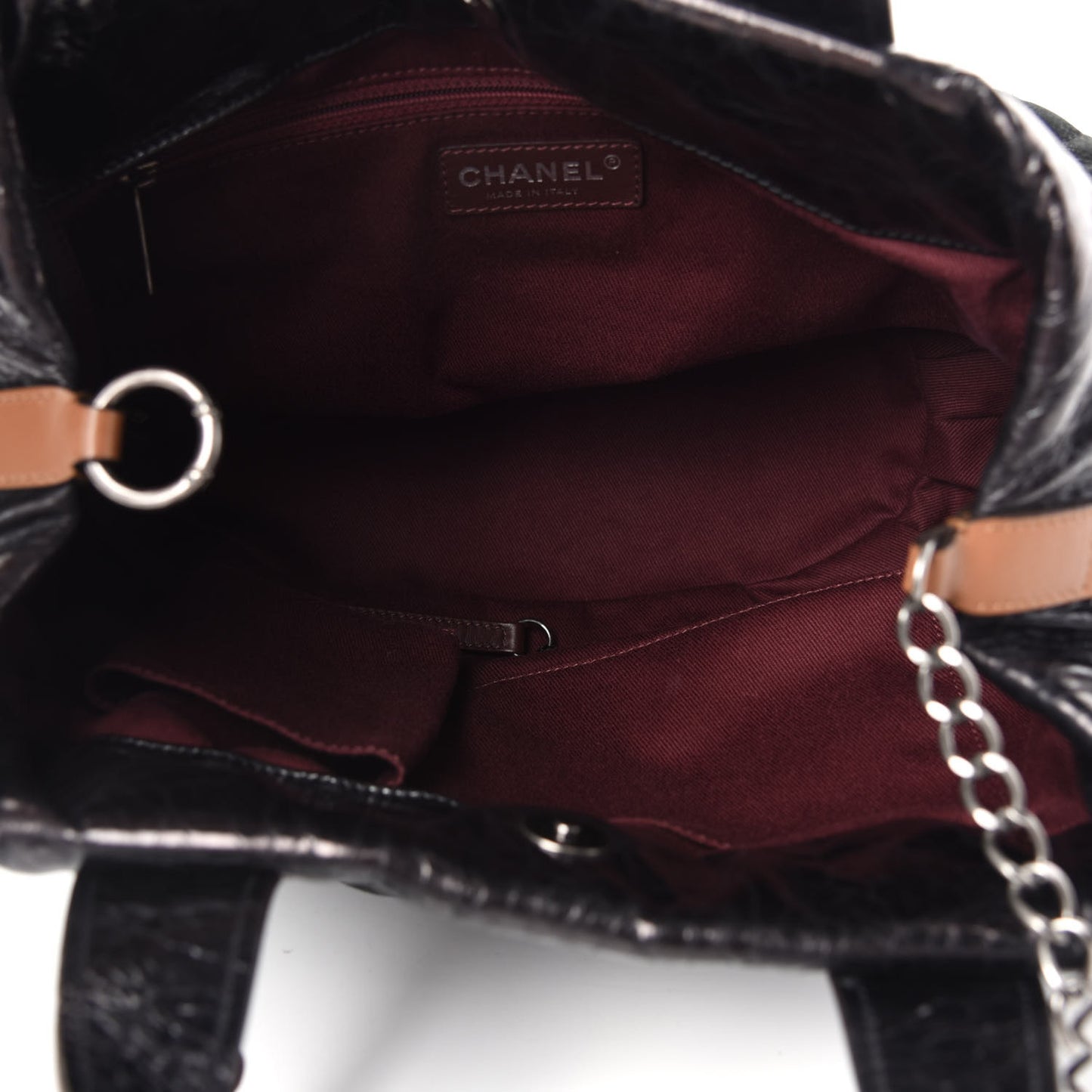 Iridescent Calfskin Small In The Mix Tote Black