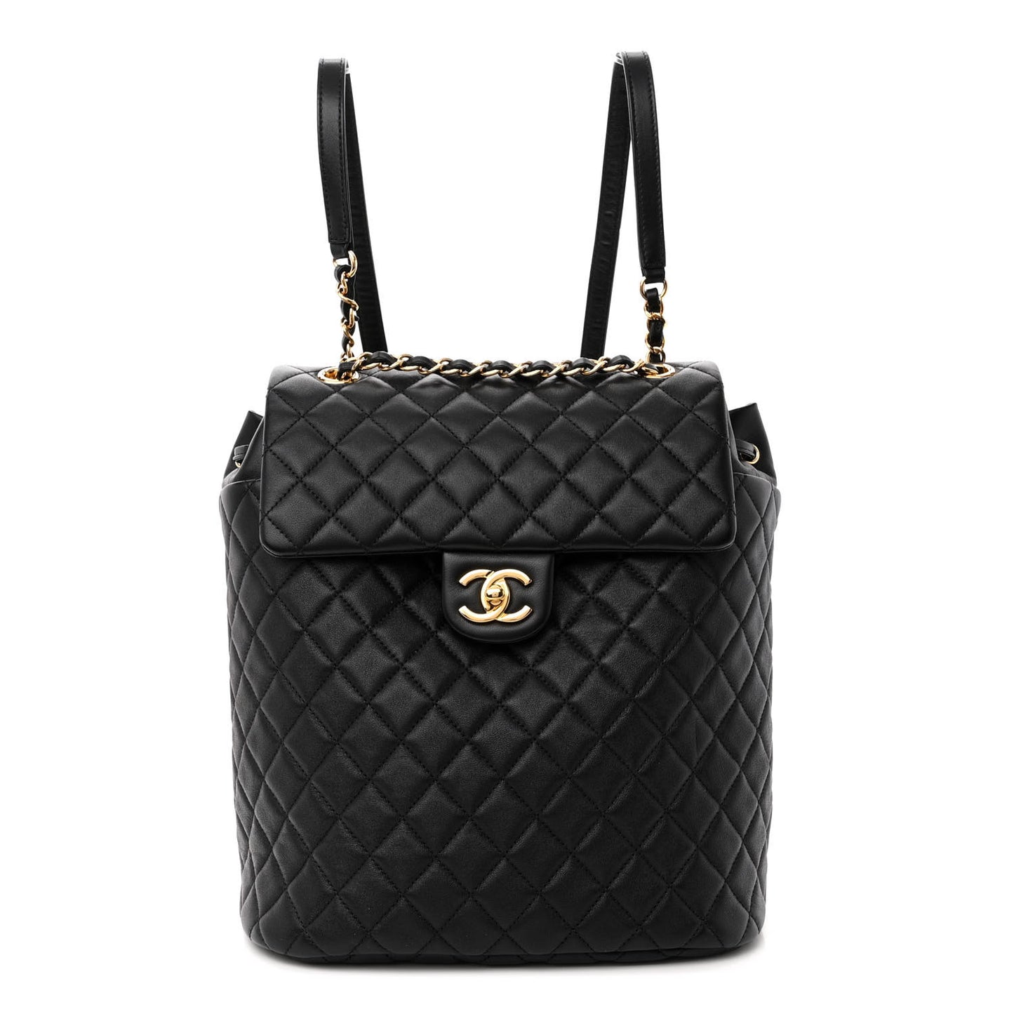 Lambskin Quilted Large Urban Spirit Backpack Black
