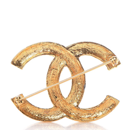 Chanel Crystal CC Brooch Gold 3 of 5