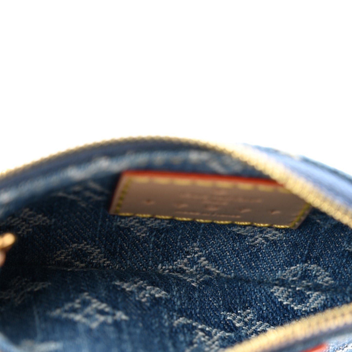 Monogram Denim Key Pouch Denim Blue