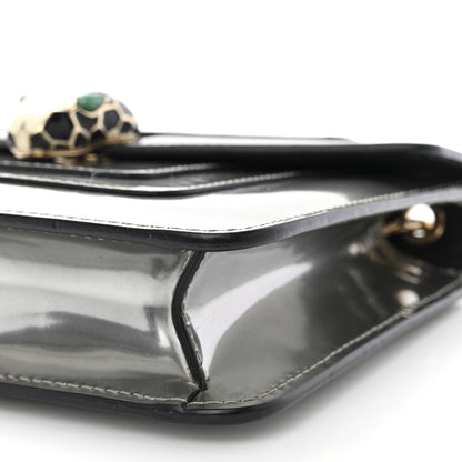 Bulgari Metallic Calfskin Small Serpenti Forever Snake Strap Crossbody Bag Silver 10 of 11