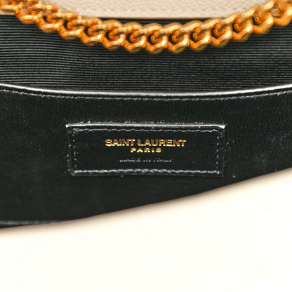 Saint Laurent Grain De Poudre Textured Mixed Matelasse Triquilt Small Monogram Satchel Crema Soft 7 of 10