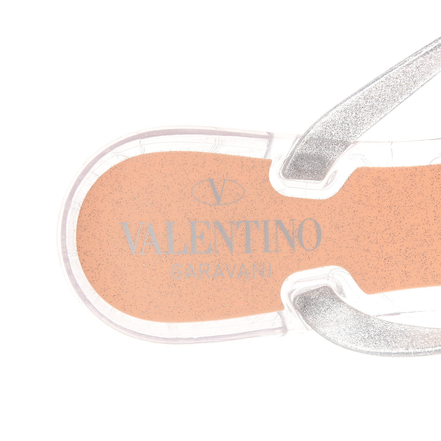 Valentino Garavani PVC Jelly Rockstud Bow Thong Sandals 35 Silver 7 of 8