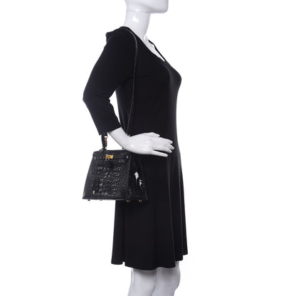 Hermes Shiny Alligator Kelly Sellier 25 Black 3 of 15