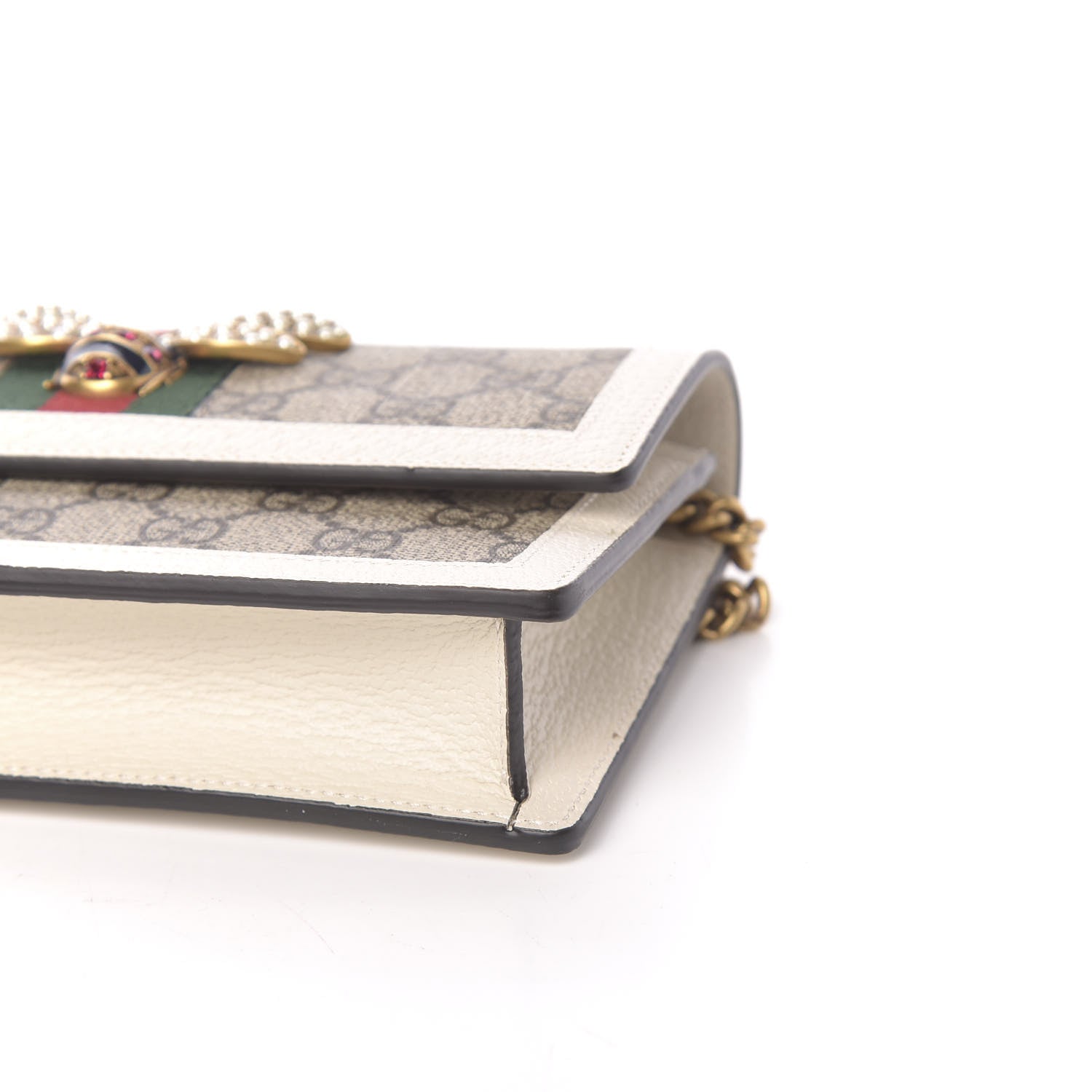Gucci GG Supreme Monogram Web Queen Margaret Chain Wallet White 9 of 10