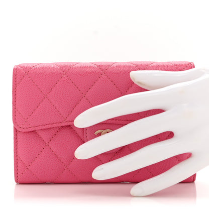 Chanel Caviar Quilted Medium Flap Wallet Pink 2 of 12
